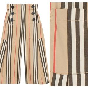 Burberry Girls Icon Stripe Cotton Sailor Trousers